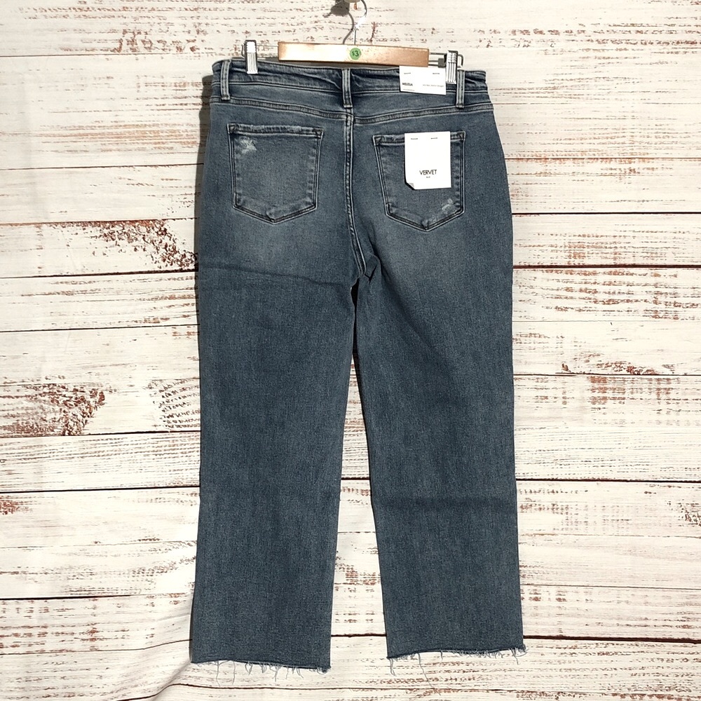 VERVET Women's mid-rise stretch Straight Leg Jeans - Dark Blue 32 Melissa NWT - Picture 3 of 15